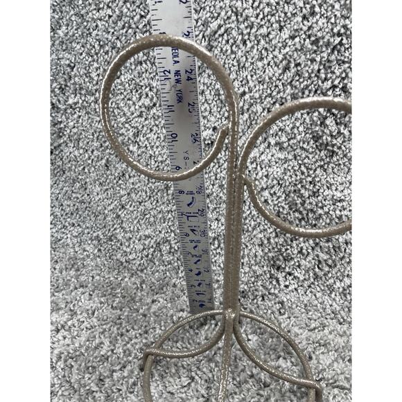 2 Ring Free Standing Coated Wrought Iron Towel Rack Preowned Home Decor - Picture 4 of 12